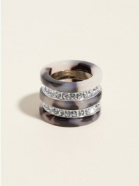 GUESS Blonde Tortoiseshell and Silver-Tone Rin, SILVER GUESS Blonde Tortoiseshell and Silver-Tone Rin, SILVER