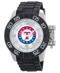 Root for your team 24/7 with this sporty watch from Game Time. Features a Texas Rangers logo at the dial. Root for your team 24/7 with this sporty watch from Game Time. Features a Texas Rangers logo at the dial.