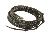 Chan Luu Hematite Wrap Bracelet Brown Leather Chan Luu Hematite Wrap Bracelet Brown Leather