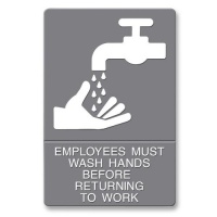 Quartet ADA Hygiene Sign, Employees Must Wash Hands... Tactile Symbol/Braille, 6 x 9 Inches (4726) Quartet ADA Hygiene Sign, Employees Must Wash Hands... Tactile Symbol/Braille, 6 x 9 Inches (4726)