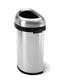 simplehuman Semi-Round Open Can, Brushed Stainless Steel, 60-Liter/ 16-Gallon simplehuman Semi-Round Open Can, Brushed Stainless Steel, 60-Liter/ 16-Gallon
