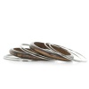 Set of Eight Wood and Gunmetal Gray Bangle Bracelets, 7 Inches