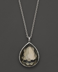 Sterling silver frames a faceted, teardrop shaped pyrite doublet on this timeless Ippolita pendant necklace. Sterling silver frames a faceted, teardrop shaped pyrite doublet on this timeless Ippolita pendant necklace.