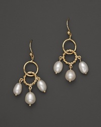 Freshwater pearls add rich luster to links of 14K yellow gold. By Nancy B. Freshwater pearls add rich luster to links of 14K yellow gold. By Nancy B.