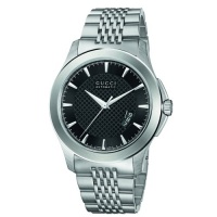 Gucci Men's YA126210 G-Timeless Black Dial Stainless-Steel Bracelet Watch Gucci Men's YA126210 G-Timeless Black Dial Stainless-Steel Bracelet Watch