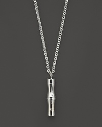 Sterling silver bamboo-inspired pendant necklace by Gucci. Sterling silver bamboo-inspired pendant necklace by Gucci.