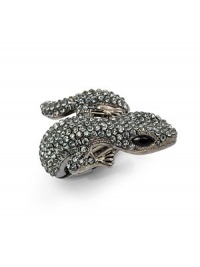 THE LOOKStriking sparkle lizard curls around your fingerAdjustable, stretch gunmetal bandTHE FITLength, about 2Width, about 1½THE MATERIALGunmetal platedHematiteGlassORIGINImported THE LOOKStriking sparkle lizard curls around your fingerAdjustable, stretch gunmetal bandTHE FITLength, about 2Width, about 1½THE MATERIALGunmetal platedHematiteGlassORIGINImported