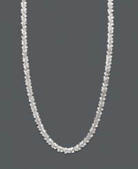 Nothing speaks to elegance more than a simple necklace chain. This faceted chain is set in 14k white gold. Approximate length: 20 inches. Nothing speaks to elegance more than a simple necklace chain. This faceted chain is set in 14k white gold. Approximate length: 20 inches.