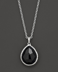 A faceted onyx teardrop set in sterling silver. By Ippolita. A faceted onyx teardrop set in sterling silver. By Ippolita.