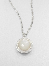 From the Rock Candy® Collection. A faceted mother-of-pearl stone surrounded by dazzling diamonds set in sterling silver on a link chain. Sterling silverMother-of-pearlDiamonds, .12 tcwLength, about 16 to 18 adjustableLobster clasp closureImported 