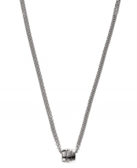 A logo-branded pendant that's subtly fierce, by Emporio Armani in sterling silver. Approximate length: 19 inches. A logo-branded pendant that's subtly fierce, by Emporio Armani in sterling silver. Approximate length: 19 inches.