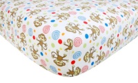 Trend Lab Flannel Crib Sheet, Monkey Print Trend Lab Flannel Crib Sheet, Monkey Print