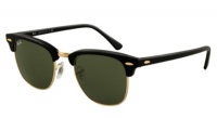 Ray Ban RB3016 Clubmaster Sunglasses - W0365 Ebony/Arista Gold (G-15XLT Lens) - 49mm Ray Ban RB3016 Clubmaster Sunglasses - W0365 Ebony/Arista Gold (G-15XLT Lens) - 49mm