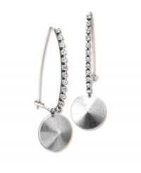 When vintage design combines with 80s flair. Oxidized drops are paired perfectly with a sparkling row of rhinestones. RACHEL Rachel Roy earrings crafted in silver tone mixed metal. Approximate drop: 2 inches. When vintage design combines with 80s flair. Oxidized drops are paired perfectly with a sparkling row of rhinestones. RACHEL Rachel Roy earrings crafted in silver tone mixed metal. Approximate drop: 2 inches.