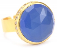 Coralia Leets Jewelry Design Riviera Collection Pave Round-Cut Adjustable Ring, Deep Blue Chalcedony Coralia Leets Jewelry Design Riviera Collection Pave Round-Cut Adjustable Ring, Deep Blue Chalcedony