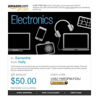 Amazon Gift Card - E-mail - Amazon Electronics Amazon Gift Card - E-mail - Amazon Electronics