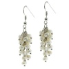 2 Genuine White Freshwater Cultured Pearl Dangle Earrings 2 Inch