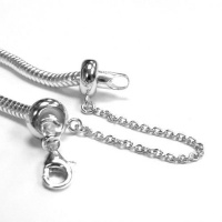 Queenberry Sterling Silver Stopper Safety Chain Bead For Pandora Troll European Charm Bracelets Queenberry Sterling Silver Stopper Safety Chain Bead For Pandora Troll European Charm Bracelets
