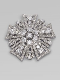 EXCLUSIVELY AT SAKS. Both bold and beautiful, this sparkling medallion is rendered in rich patterns of cubic zirconia and radiant faceted crystal. Cubic zirconia and crystal Rhodium plated Diameter, about 1½ Pin backing with foldover clasp Imported EXCLUSIVELY AT SAKS. Both bold and beautiful, this sparkling medallion is rendered in rich patterns of cubic zirconia and radiant faceted crystal. Cubic zirconia and crystal Rhodium plated Diameter, about 1½ Pin backing with foldover clasp Imported