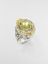 EXCLUSIVELY AT SAKS. From the Irma Collection. Faceted lemon citrine set in a sterling silver design, surrounded in complimentary peridot stones and accented with radiant 18k gold. Lemon citrine and peridotSterling silver18k goldWidth, about 1Imported EXCLUSIVELY AT SAKS. From the Irma Collection. Faceted lemon citrine set in a sterling silver design, surrounded in complimentary peridot stones and accented with radiant 18k gold. Lemon citrine and peridotSterling silver18k goldWidth, about 1Imported