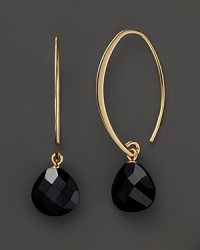 14K Yellow Gold Small Simple Sweep Earrings with Onyx 14K Yellow Gold Small Simple Sweep Earrings with Onyx