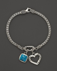 John Hardy Extra Small Chain Charm Bracelet with Turquoise John Hardy Extra Small Chain Charm Bracelet with Turquoise