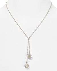 Designed to spark the eye with its crystal bedecked pendant, this Lauren Ralph Lauren necklace creates a striking focal point, crafted of silver tone metal. Designed to spark the eye with its crystal bedecked pendant, this Lauren Ralph Lauren necklace creates a striking focal point, crafted of silver tone metal.