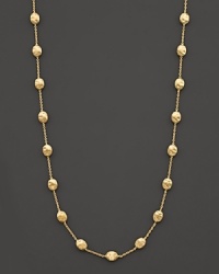 From the Siviglia collection, a necklace with medium-sized stationed beans, designed by Marco Bicego. From the Siviglia collection, a necklace with medium-sized stationed beans, designed by Marco Bicego.