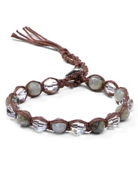 Chan Luu wraps up the boho luxe look with this leather bracelet, accented by a free-spirited mix of labradorite semi-precious stones and Swarovski crystals. Chan Luu wraps up the boho luxe look with this leather bracelet, accented by a free-spirited mix of labradorite semi-precious stones and Swarovski crystals.