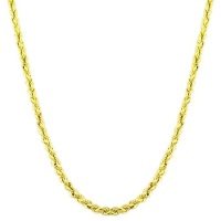 10 Karat Yellow Gold Hollow Rope Chain Necklace (18 Inch)