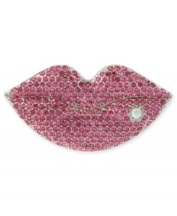 Lip service. This two-finger stretch ring from Betsey Johnson is crafted from silver-tone mixed metal and features fuchsia glass accents. Talk of this ring will be on everyone's lips. Lip service. This two-finger stretch ring from Betsey Johnson is crafted from silver-tone mixed metal and features fuchsia glass accents. Talk of this ring will be on everyone's lips.