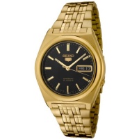 Seiko Men's SNK644 Seiko 5 Automatic Black Dial Gold-Tone Stainless Steel Watch Seiko Men's SNK644 Seiko 5 Automatic Black Dial Gold-Tone Stainless Steel Watch