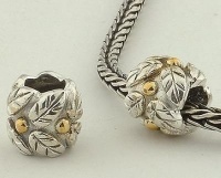925 Sterling Silver with 14k Gold European Style Vermeil Holly Leave Charms/beads for Pandora, Biagi, Chamilia, Troll and More Bracelets 925 Sterling Silver with 14k Gold European Style Vermeil Holly Leave Charms/beads for Pandora, Biagi, Chamilia, Troll and More Bracelets