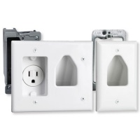 Datacomm 50-3321-WH-KIT Flat Panel TV Cable Organizer Remodeling Kit with Power Outlet - White Datacomm 50-3321-WH-KIT Flat Panel TV Cable Organizer Remodeling Kit with Power Outlet - White