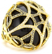 Judith Jack Gold Matrix Sterling Silver-Gold Plate-Black Agate Ring, Size 7 Judith Jack Gold Matrix Sterling Silver-Gold Plate-Black Agate Ring, Size 7