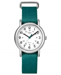 The Timex Weekender collection is the perfect watch for a stylish yet casual look. With bold color and an accessible slip-through strap. The Timex Weekender collection is the perfect watch for a stylish yet casual look. With bold color and an accessible slip-through strap.