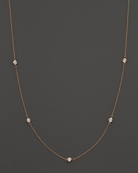 Diamond stations on an 18K rose gold chain necklace from Lisa Nik's Sparkle collection. Diamond stations on an 18K rose gold chain necklace from Lisa Nik's Sparkle collection.