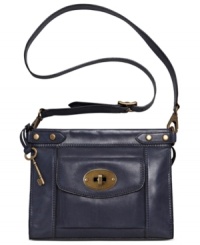 Accentuate your easygoing style with this irresistible design from Fossil, Rich, glazed leather is punctuated with vintage-inspired details, while the versatile crossbody strap adds on-the-go ease to every look. Accentuate your easygoing style with this irresistible design from Fossil, Rich, glazed leather is punctuated with vintage-inspired details, while the versatile crossbody strap adds on-the-go ease to every look.