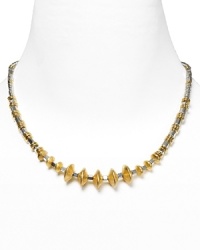 Experiment with texture with this beaded necklace from Vanessa Mooney. Crafted of a mix of gold-plated and silver plated beads, it perfect edgy yet eclectic accessorizing. Experiment with texture with this beaded necklace from Vanessa Mooney. Crafted of a mix of gold-plated and silver plated beads, it perfect edgy yet eclectic accessorizing.
