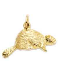 Wielding its strength and perfectly adorable nature, a tiny beaver is rendered in this detailed 14k gold charm. Chain not included. Approximate drop length: 3/5 inch. Approximate drop width: 9/10 inch. Wielding its strength and perfectly adorable nature, a tiny beaver is rendered in this detailed 14k gold charm. Chain not included. Approximate drop length: 3/5 inch. Approximate drop width: 9/10 inch.