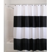 Interdesign Zeno Waterproof Long Shower Curtain, Black/White, 72 Inches X 84 Inches Interdesign Zeno Waterproof Long Shower Curtain, Black/White, 72 Inches X 84 Inches