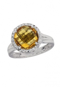 Effy Jewlery 14K White Gold Citrine and Diamond Ring, 3.28 TCW Ring size 7 Effy Jewlery 14K White Gold Citrine and Diamond Ring, 3.28 TCW Ring size 7