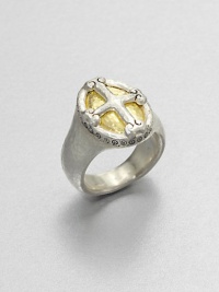 A classic style with vintage appeal featuring a sterling silver cross crest accented with radiant hammered 24k gold. Sterling silver24k goldWidth, about .6Imported A classic style with vintage appeal featuring a sterling silver cross crest accented with radiant hammered 24k gold. Sterling silver24k goldWidth, about .6Imported