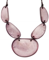 Modern with an earthy appeal. This eye-catching design from Style&co. features resin shell beads attached by cord. Approximate length: 19-1/2 inches + 2 inch extender. Modern with an earthy appeal. This eye-catching design from Style&co. features resin shell beads attached by cord. Approximate length: 19-1/2 inches + 2 inch extender.