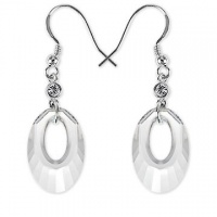 Ashley Arthur Crystal Vue.925 Silver 20mm White Helios Pendant Crystal Earrings Made with Swarovski