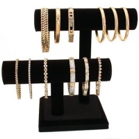 2 Tier Black Velvet T-Bar Bracelet Watch Jewelry Stand Display 2 Tier Black Velvet T-Bar Bracelet Watch Jewelry Stand Display