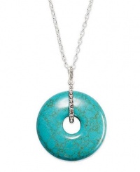 Ralph Lauren Necklace, Silver-Tone Semi-Precious Turquoise Pendant Ralph Lauren Necklace, Silver-Tone Semi-Precious Turquoise Pendant