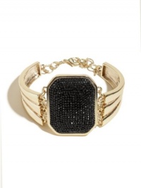 GUESS Gold-Tone Caviar Hinge Bracelet, GOLD GUESS Gold-Tone Caviar Hinge Bracelet, GOLD