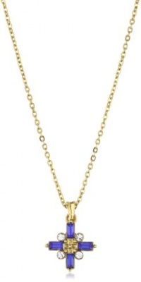The Vatican Library Collection Gold-Tone Sapphire Hued Cross Necklace The Vatican Library Collection Gold-Tone Sapphire Hued Cross Necklace