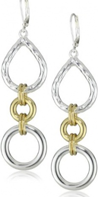 T Tahari Gold and Silver Link Drop Earrings T Tahari Gold and Silver Link Drop Earrings